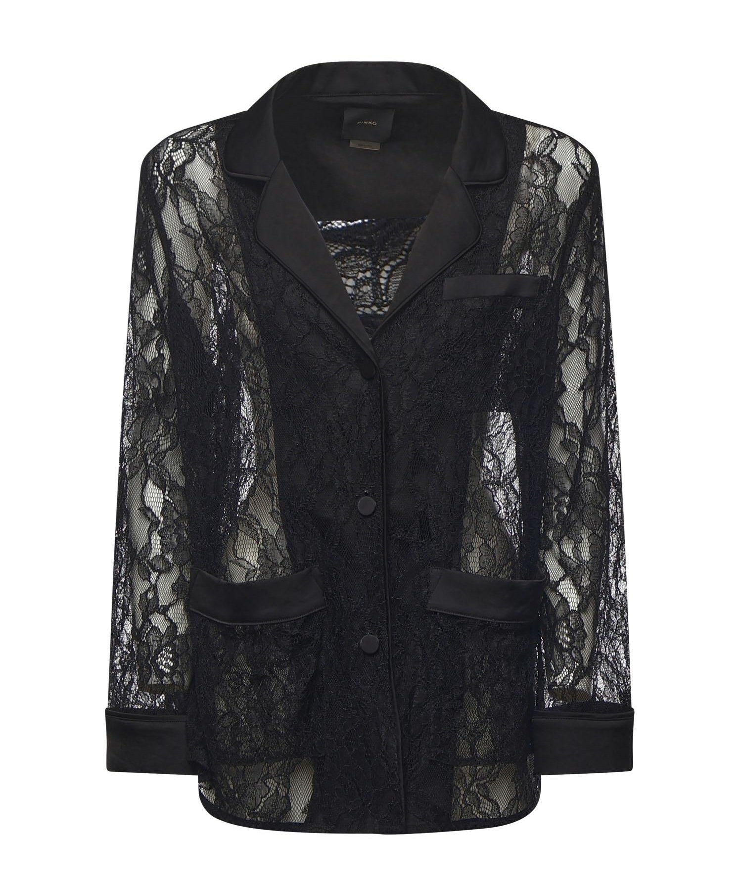 Giacca in pizzo e satin 105502 A2R7Z99 PINKO 