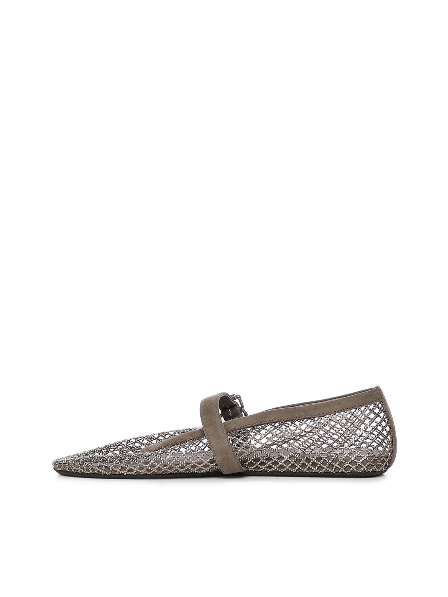 Ballerine in rete con strass AA3A029A023 210 ALAIA 