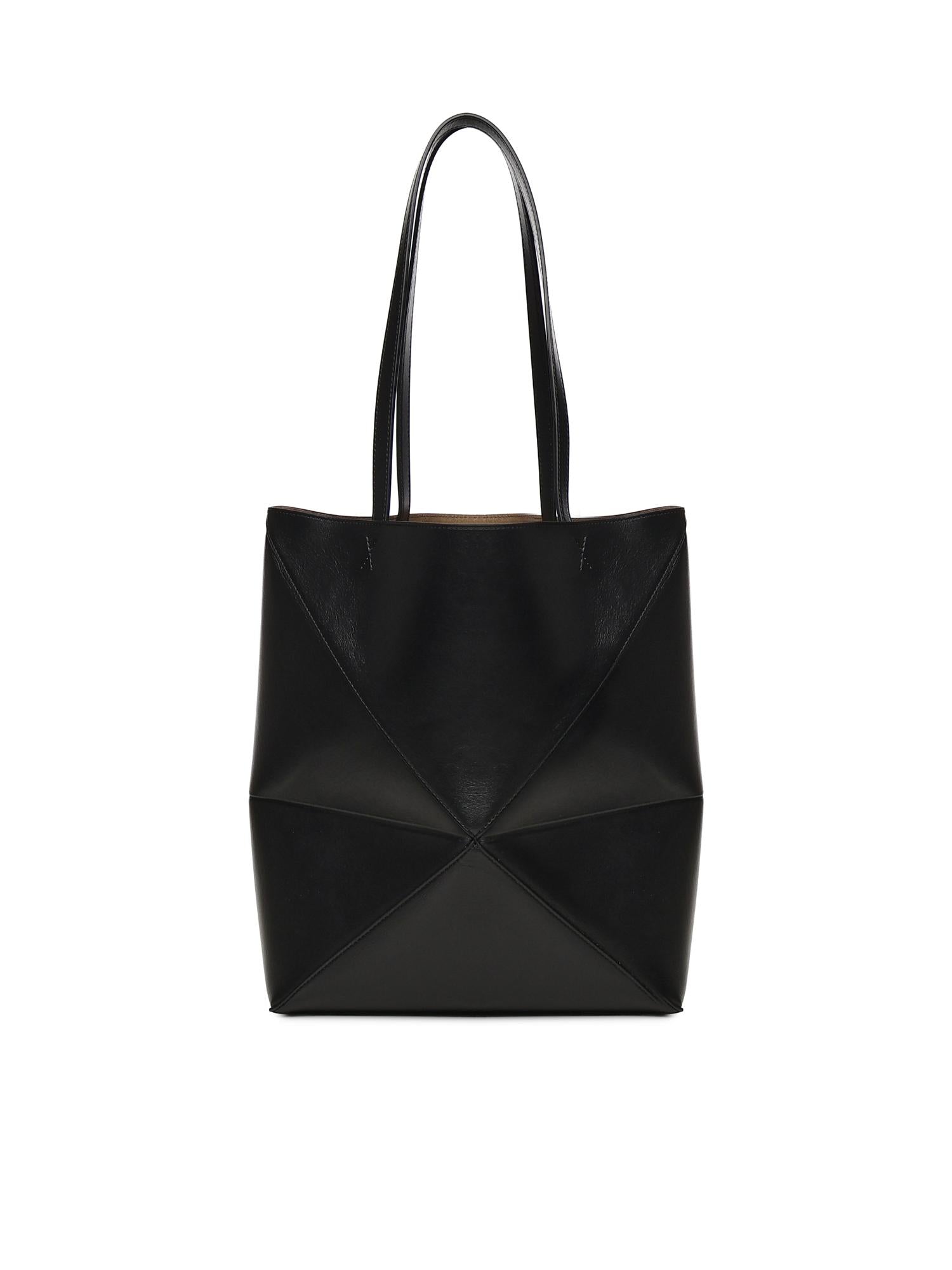 Borsa Puzzle Fold Tote media in pelle di vitello A657G50X01 1100 LOEWE 