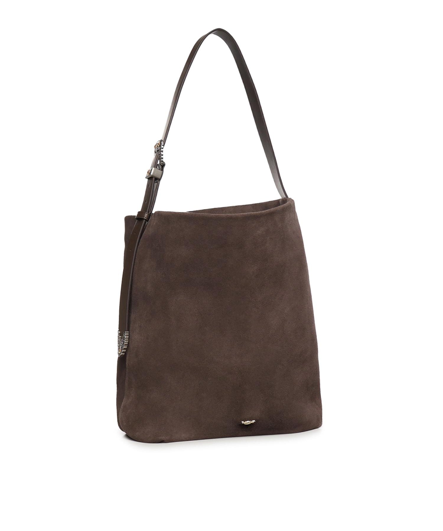 Borsa a tracolla grande Bucket Big in suede 106834 A0F6M11A PINKO 