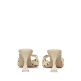 Mules con dettagli a pois in seta 1263100 907M MANOLO BLAHNIK 