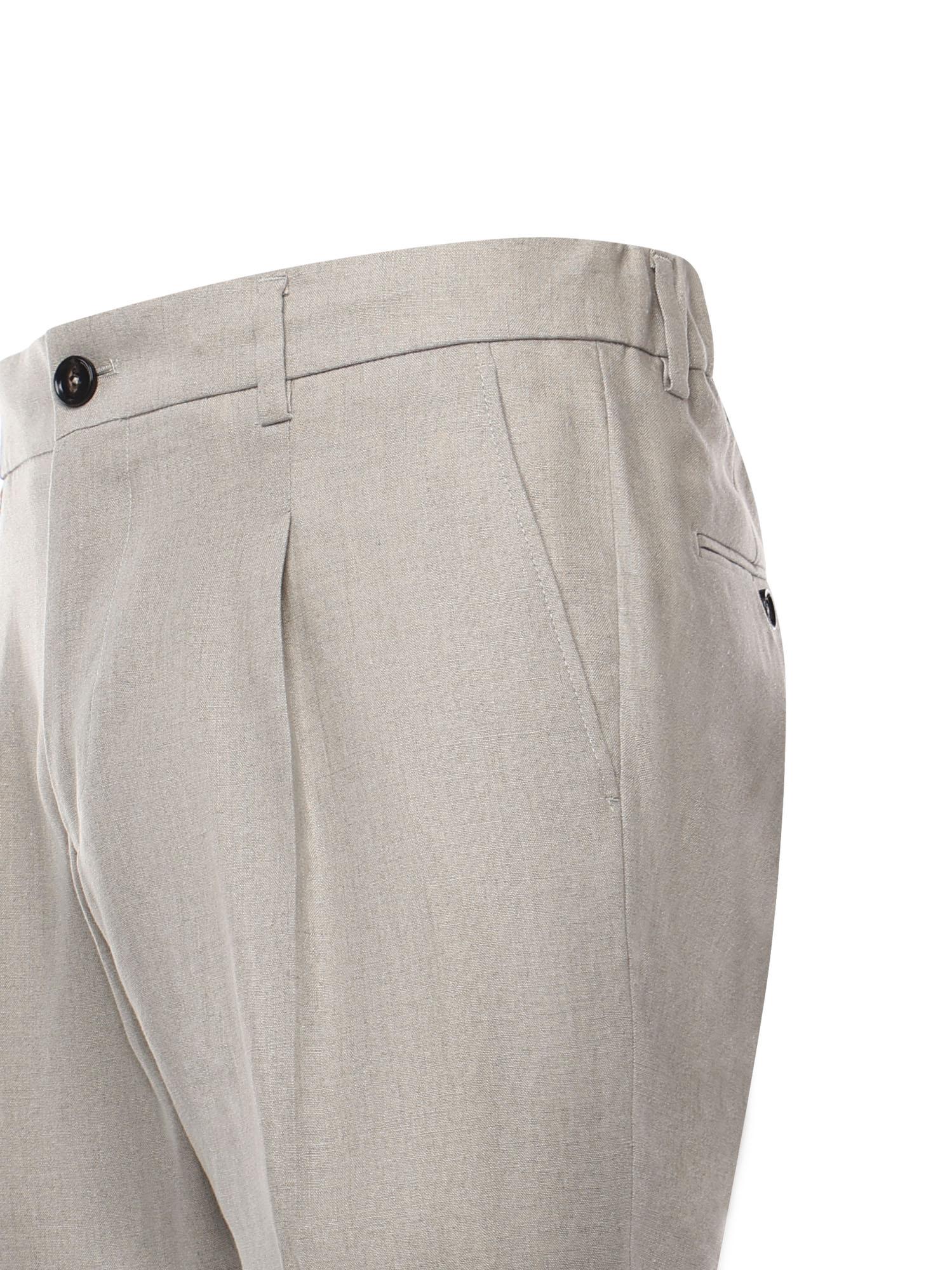 Pantaloni sartoriali in lino RICCARDO CC REGULAR LLAPNATURALE BEABLE 