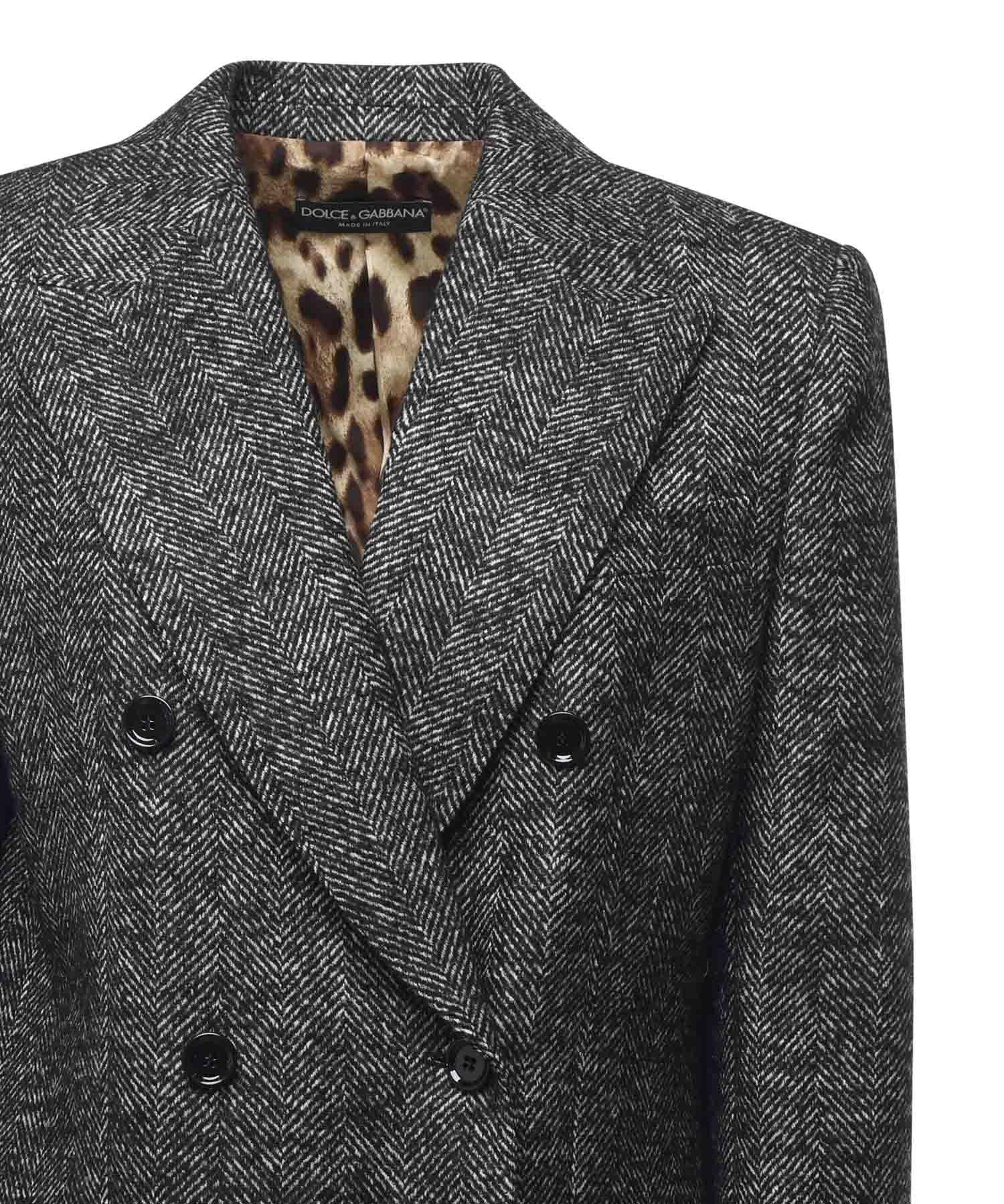 Giacca doppiopetto in chevron F293DT FCZAFS8030 DOLCE & GABBANA 