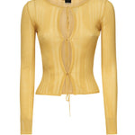Maglia costine aperta con laccetti 104771 A1NDC43 PINKO 