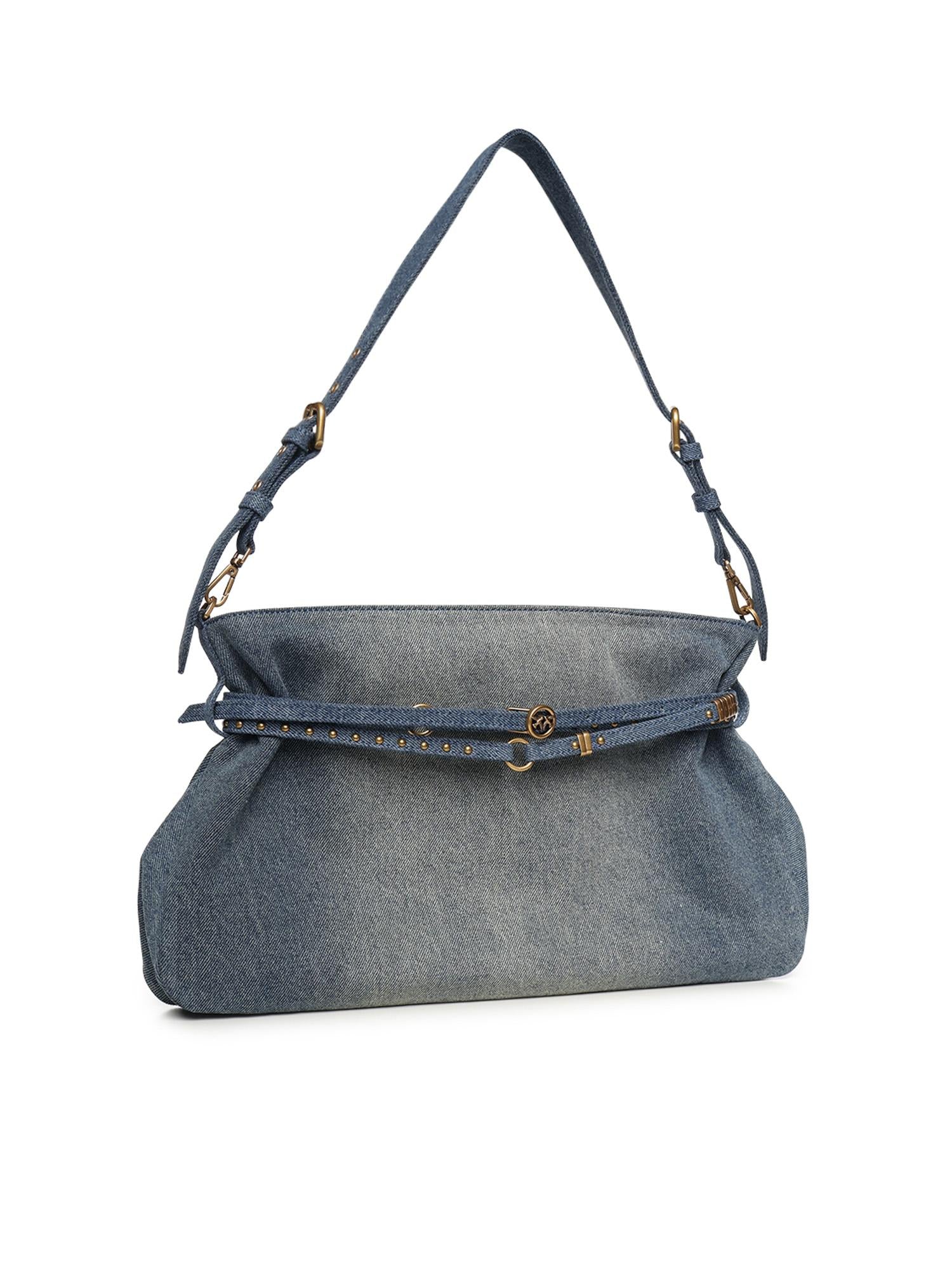 Borsa a spalla grande Belt Bag Big in denim 105903 A31GPJDQ PINKO 