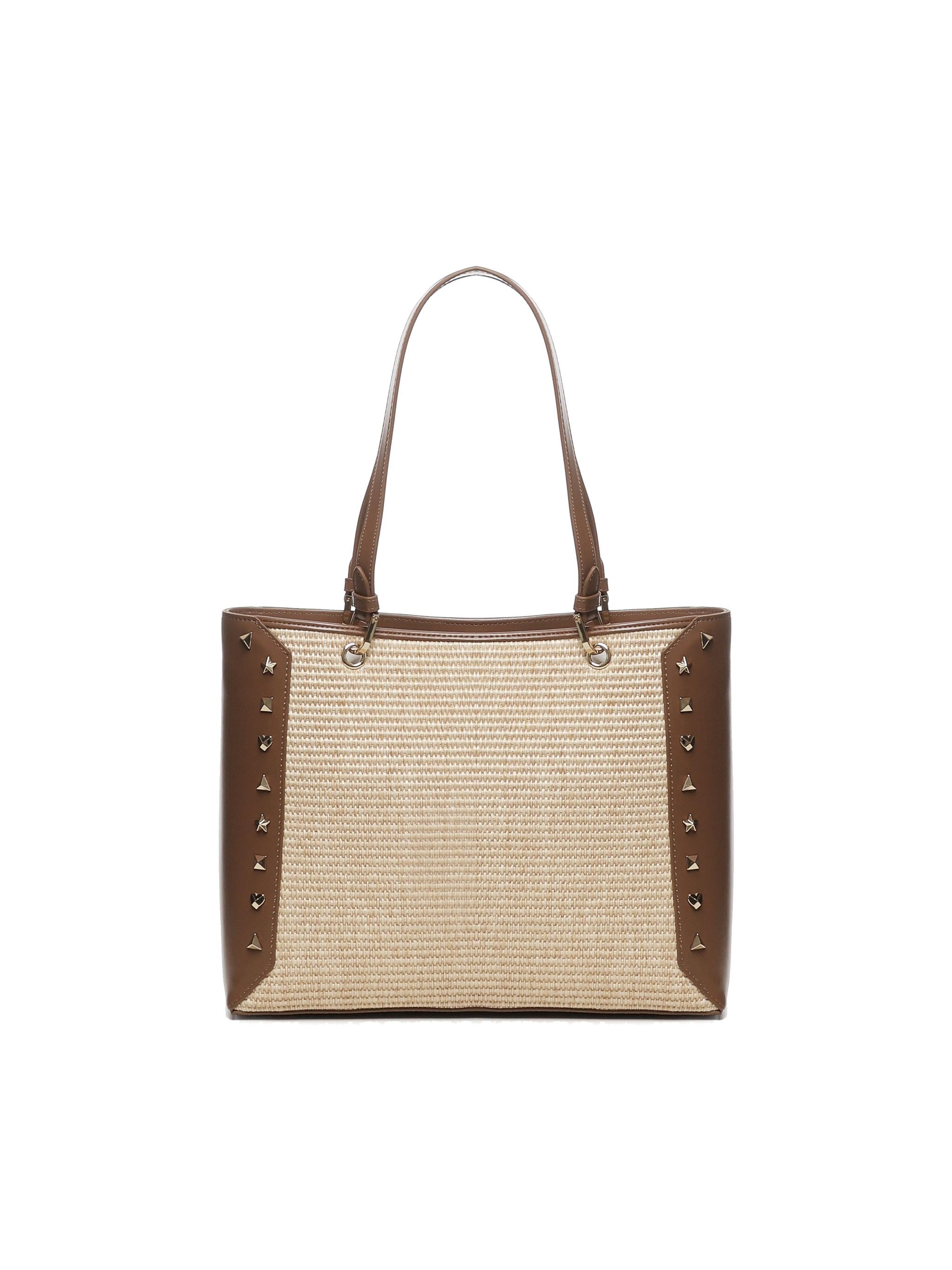 Shopper in rafia con borchie JC4274PP0MKW1 10A LOVE MOSCHINO 