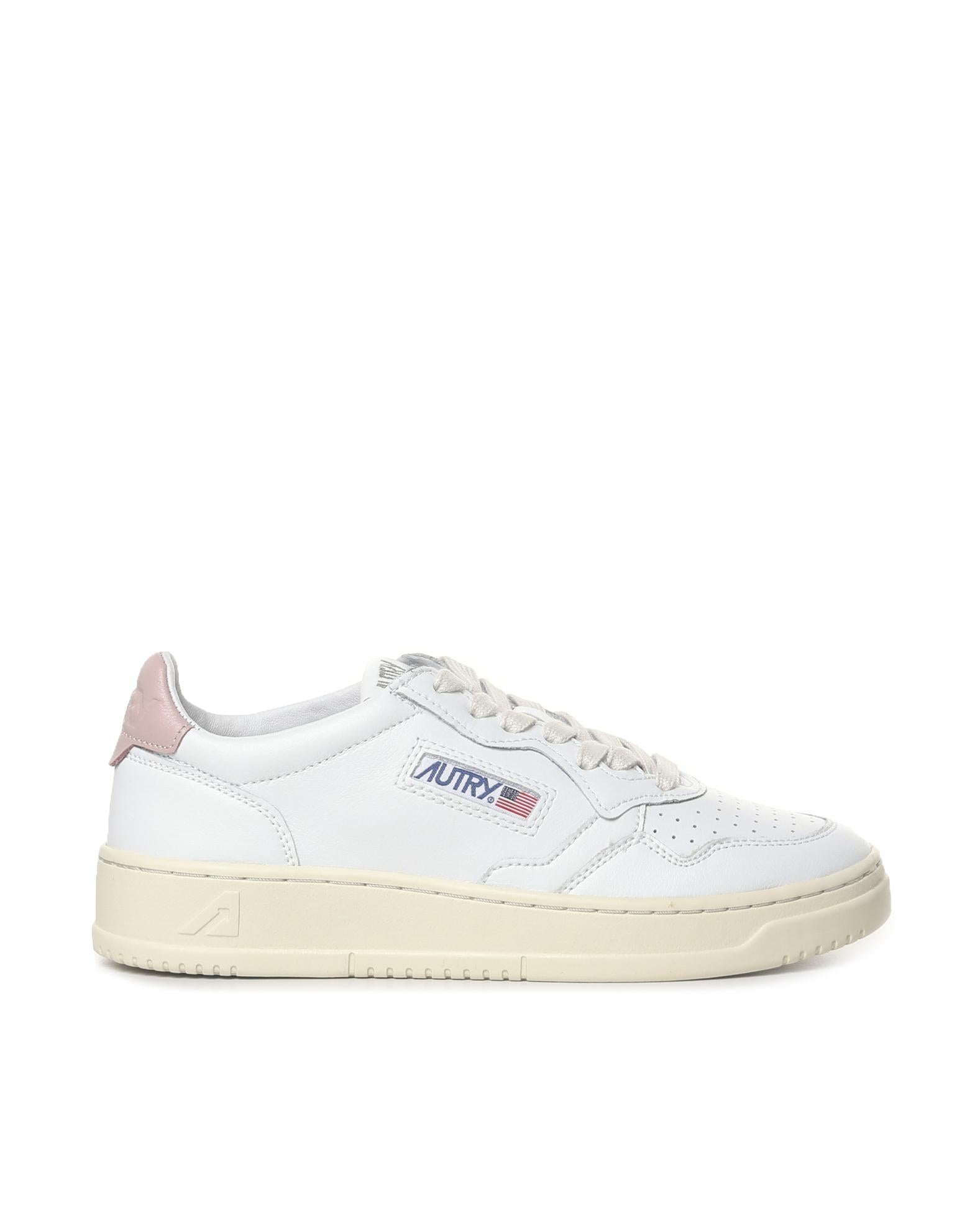 Sneakers in pelle con talloncino a contrasto effetto metallizzato AULW LL16 AUTRY 