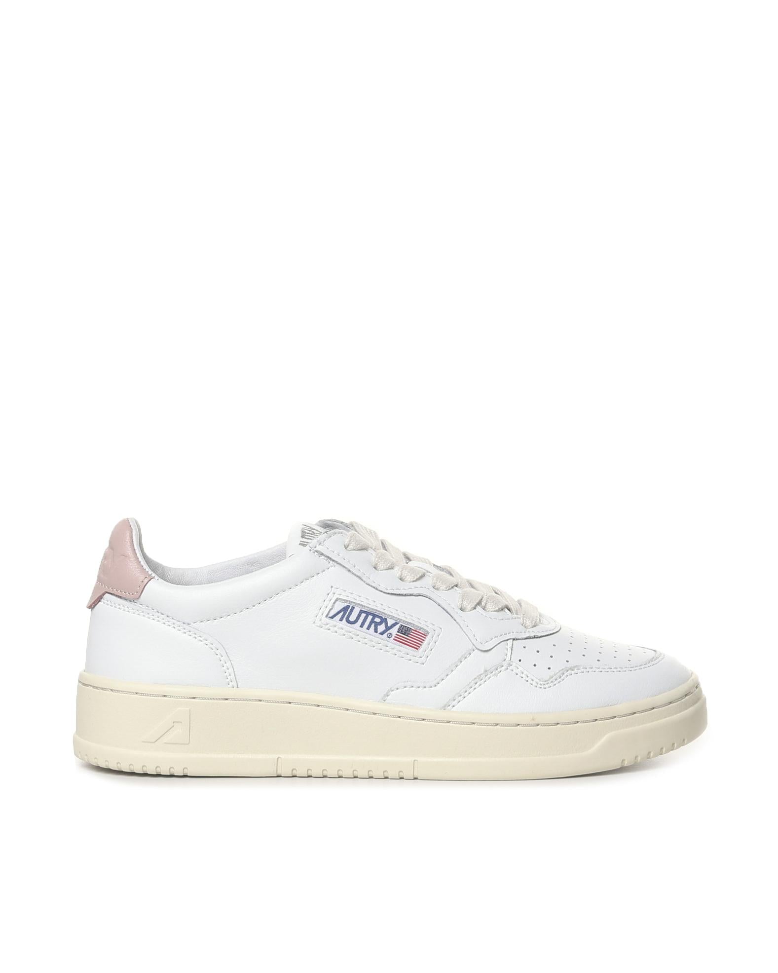 Sneakers in pelle con talloncino a contrasto effetto metallizzato AULW LL16 AUTRY 