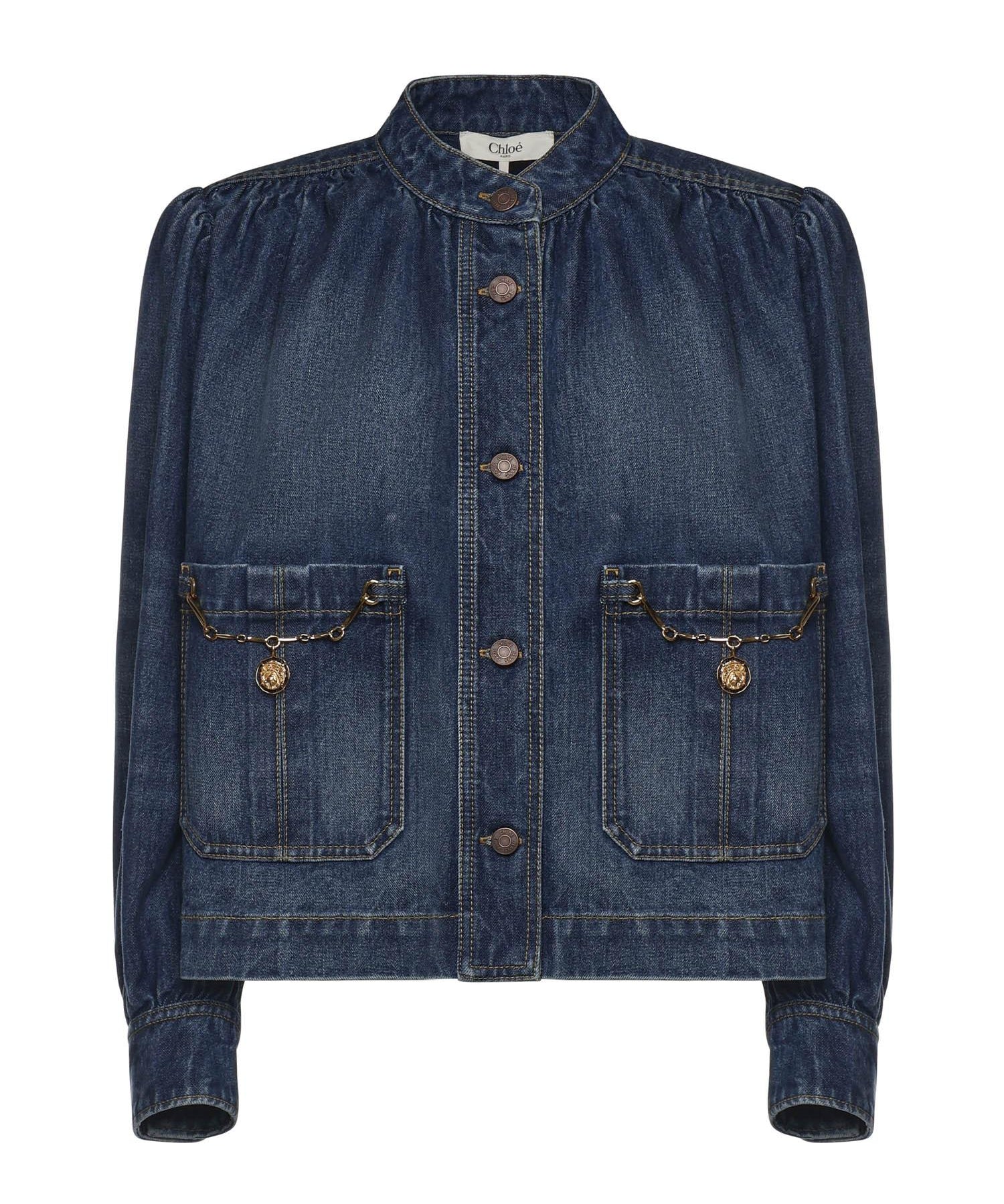 Giacca arricciata in denim CH26SDV09258 4A1 CHLOÉ 