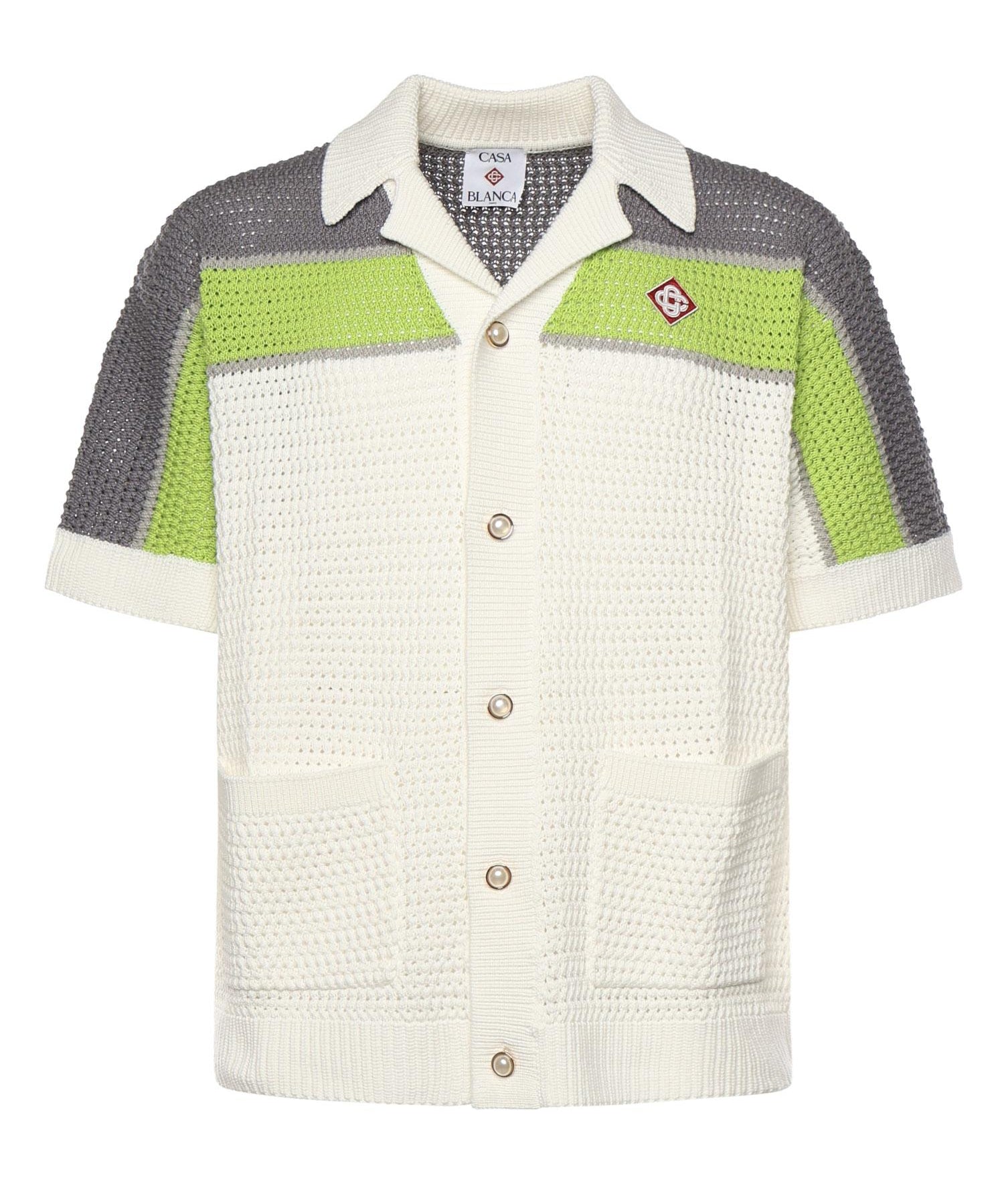 Camicia a righe all'uncinetto MSP26KW1207 01 CASABLANCA 