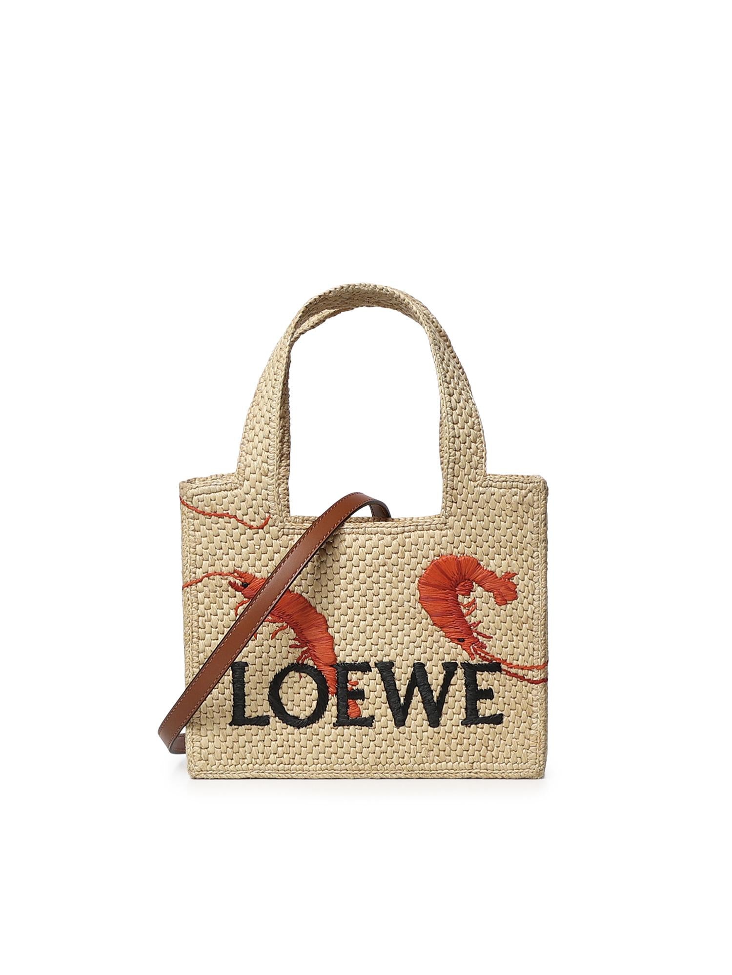 Borsa tote LOEWE Font mini in rafia ALF1V46X15 2515 LOEWE 