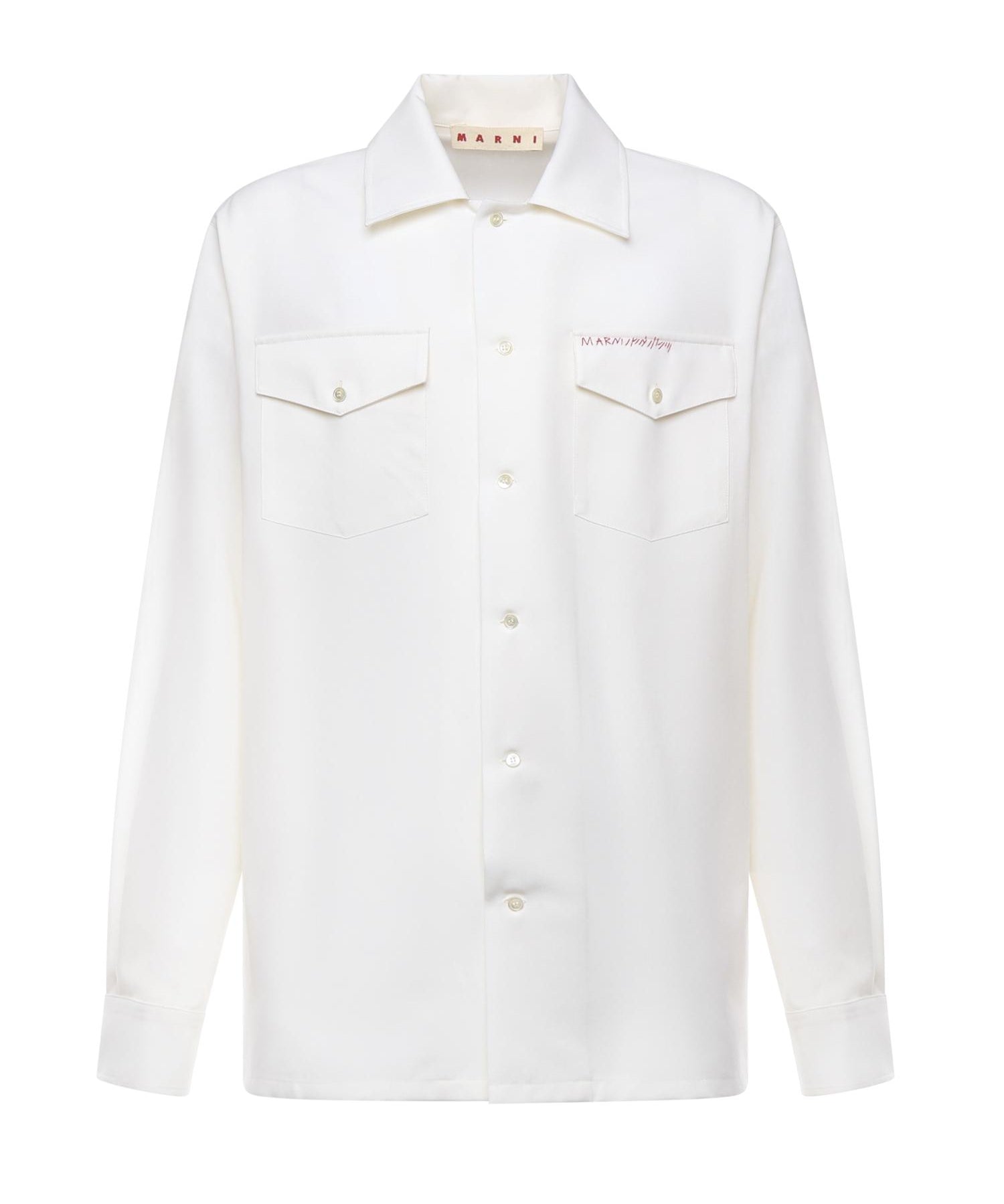 Camicia in fresco lana con ricamo CUMU0310S0 TW83900W01 MARNI 
