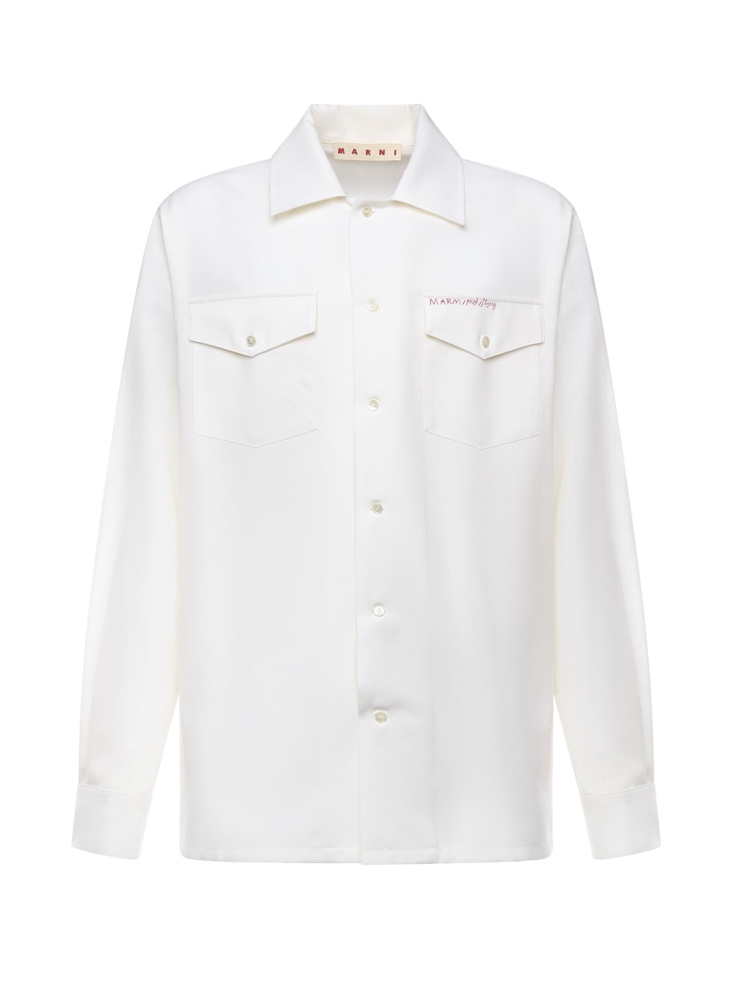 Camicia in fresco lana con ricamo CUMU0310S0 TW83900W01 MARNI 