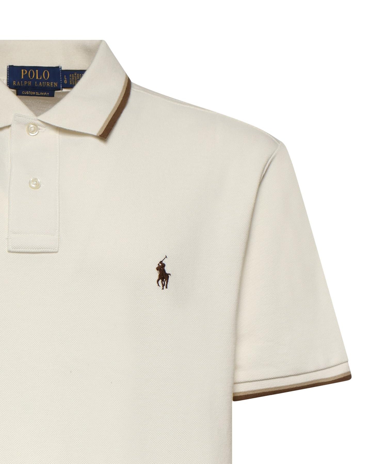 Polo in cotone con logo<BR/> 710842621 054 POLO RALPH LAUREN 