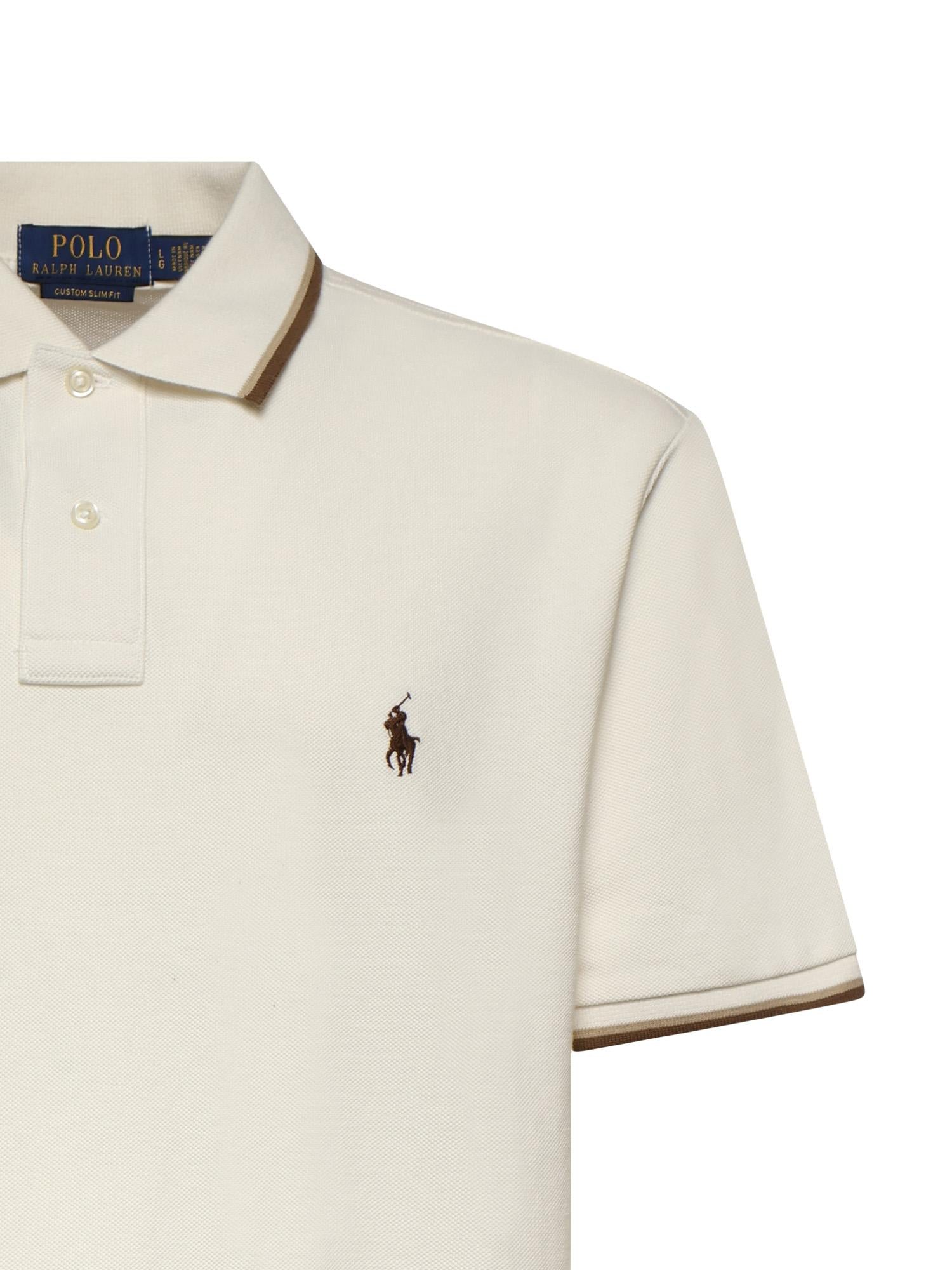 Polo in cotone con logo<BR/> 710842621 054 POLO RALPH LAUREN 