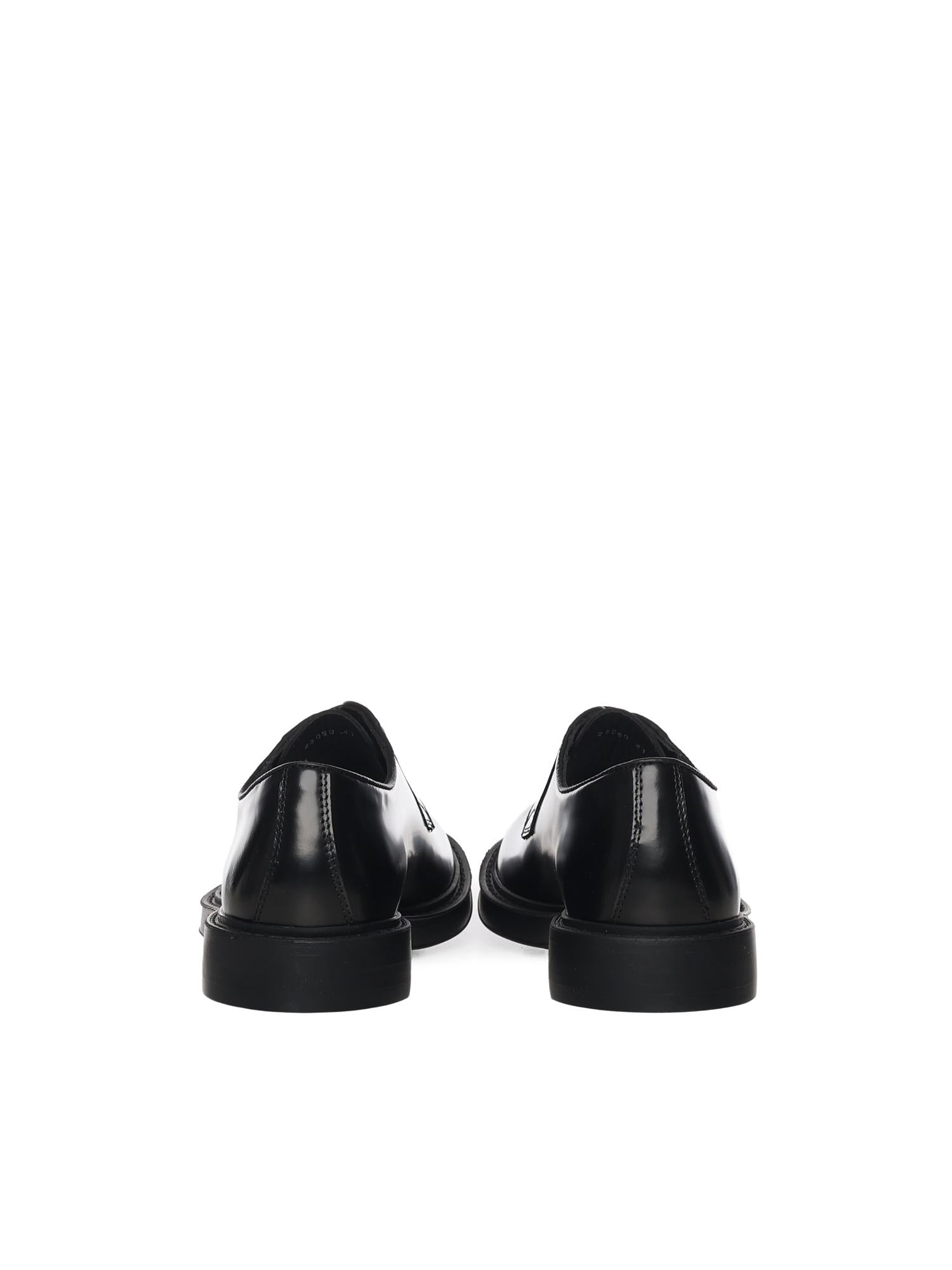 Derby in pelle<BR/> 23050 NERO ANTICA CUOIERIA 