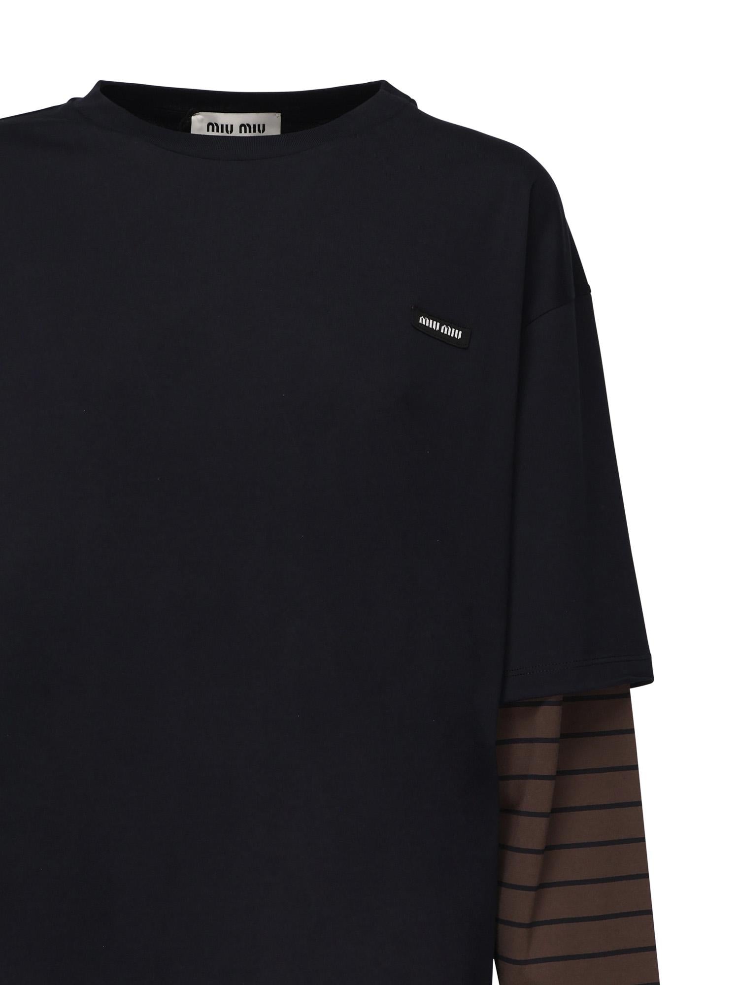 T-shirt con logo in jersey<BR/> MJL128 17ORF057W MIU MIU 