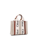Woody bag piccola in tela di lino CHC22AS397I26 90U CHLOÉ 