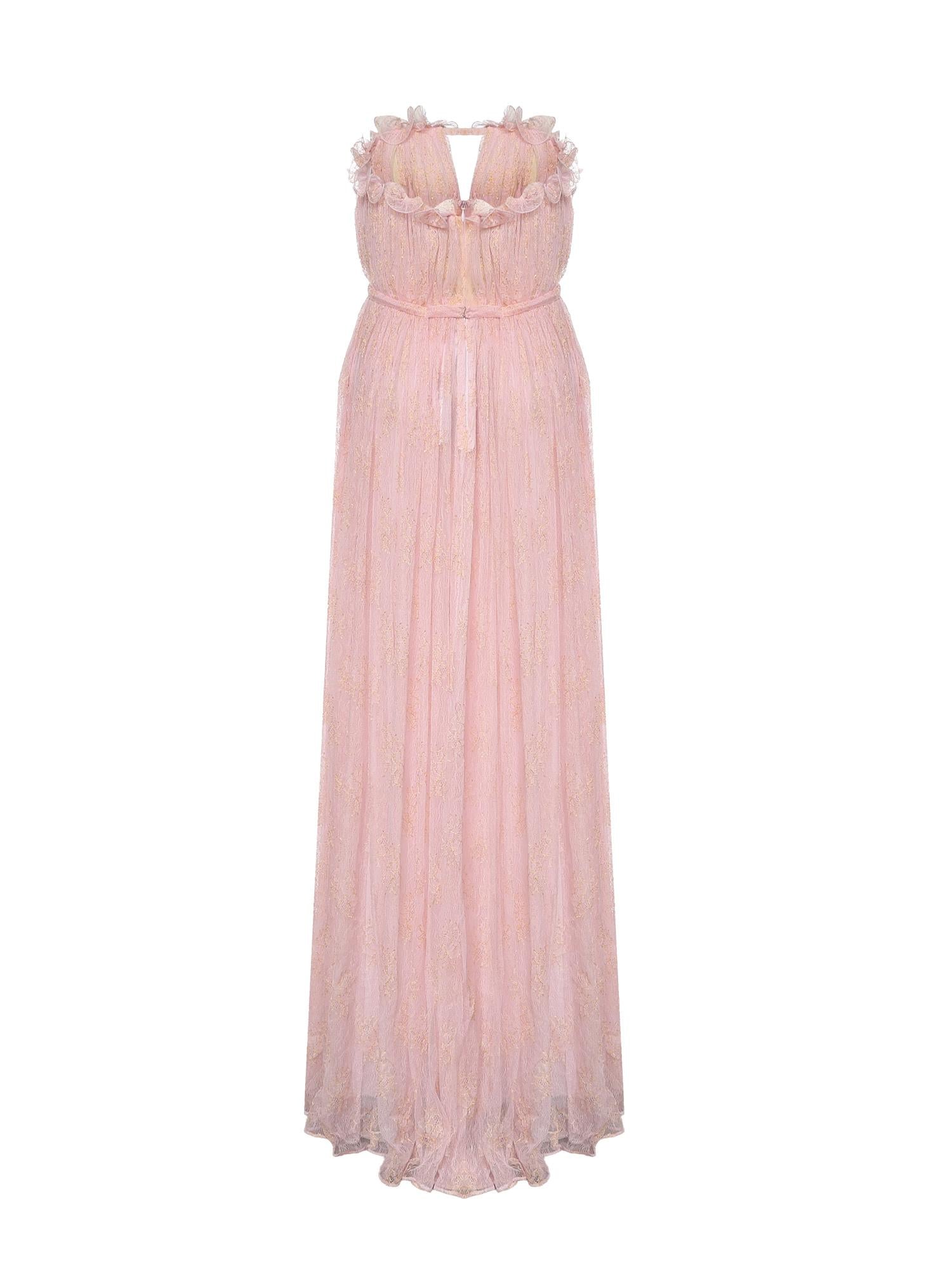 Abito in pizzo con ruches sullo scollo 80AJO490 N0789495 GENNY 