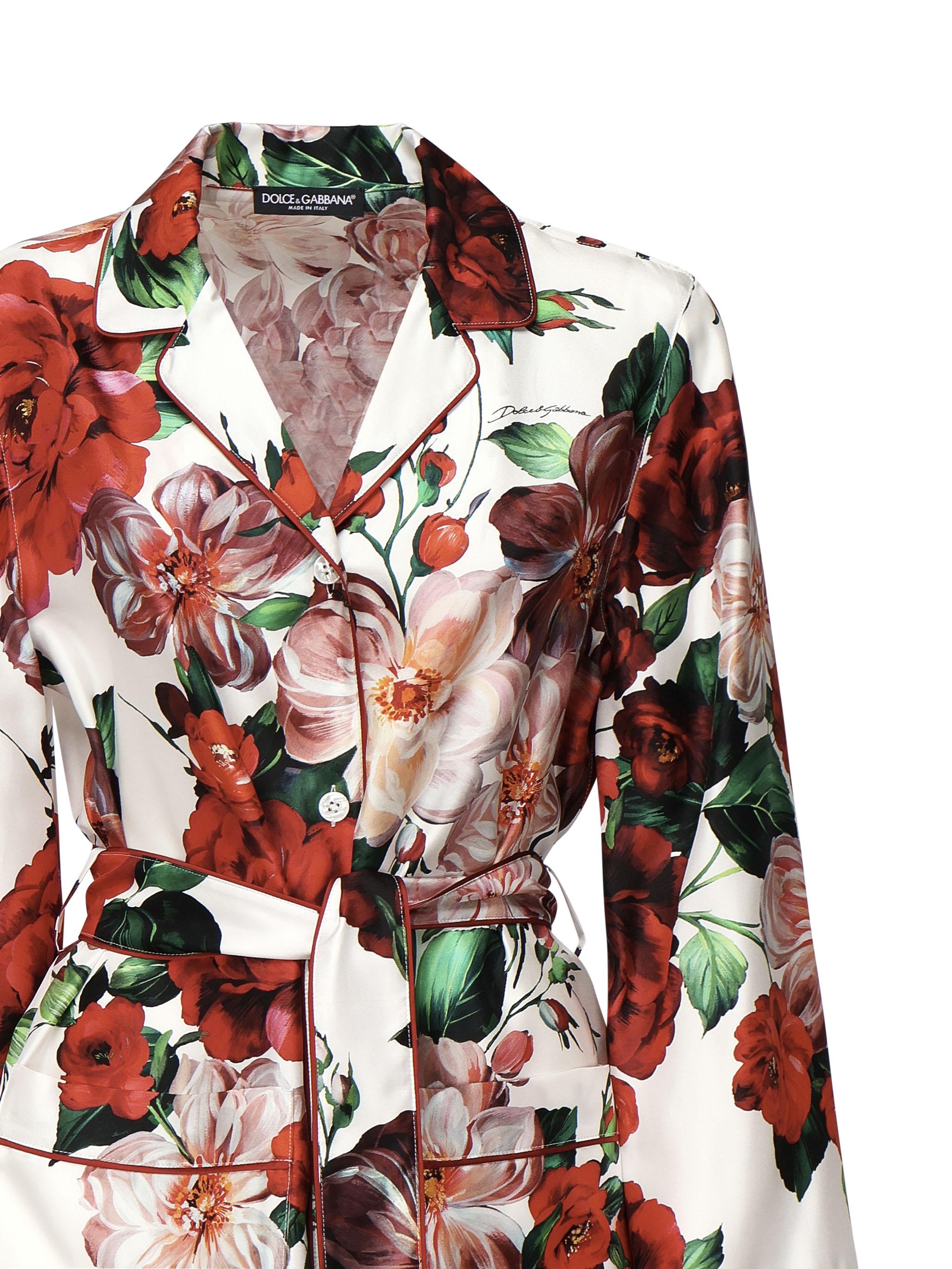 Camicia pigiama stampa Rose F5I89T IS1ZDHA5PD DOLCE & GABBANA 