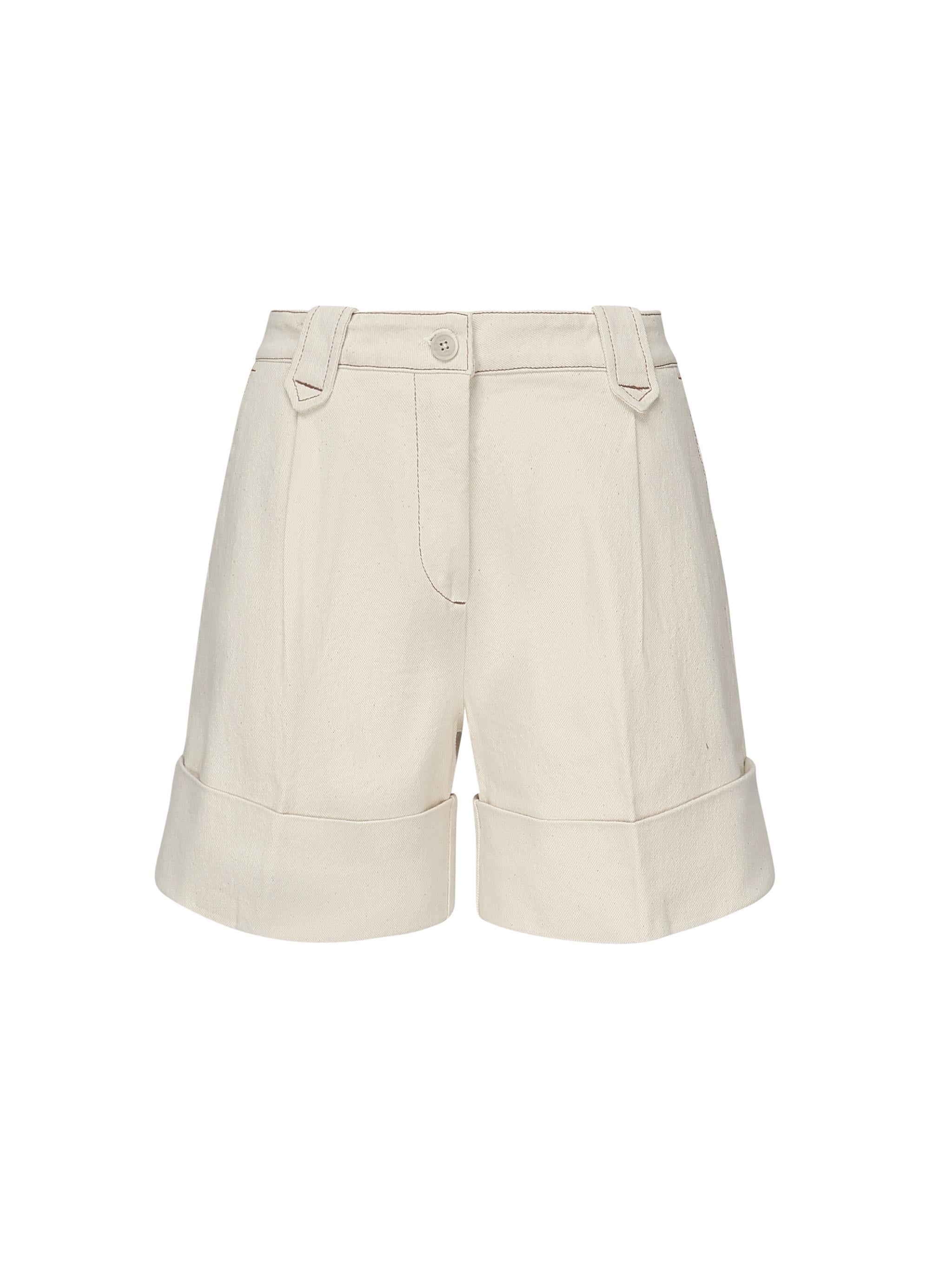 Shorts in cotone con risvolto<BR/> NTW8350480LVTY B011 FAY 