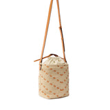 Borsa a tracolla Bucket Mini in rafia con motivo chevron 106835 A391HH9Q PINKO 