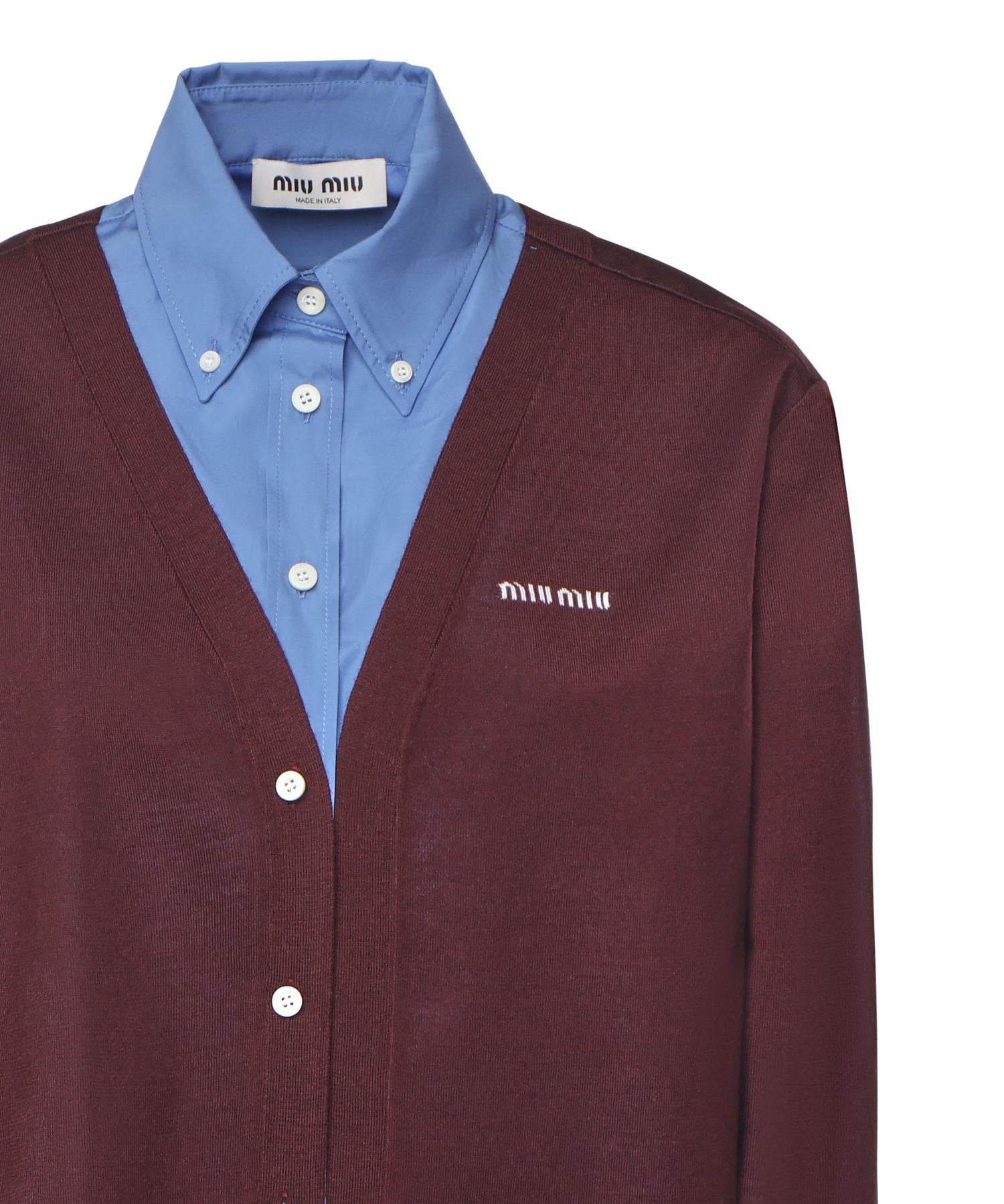 Camicia In Cashmere E Popeline MK1962 17HJF041F MIU MIU 