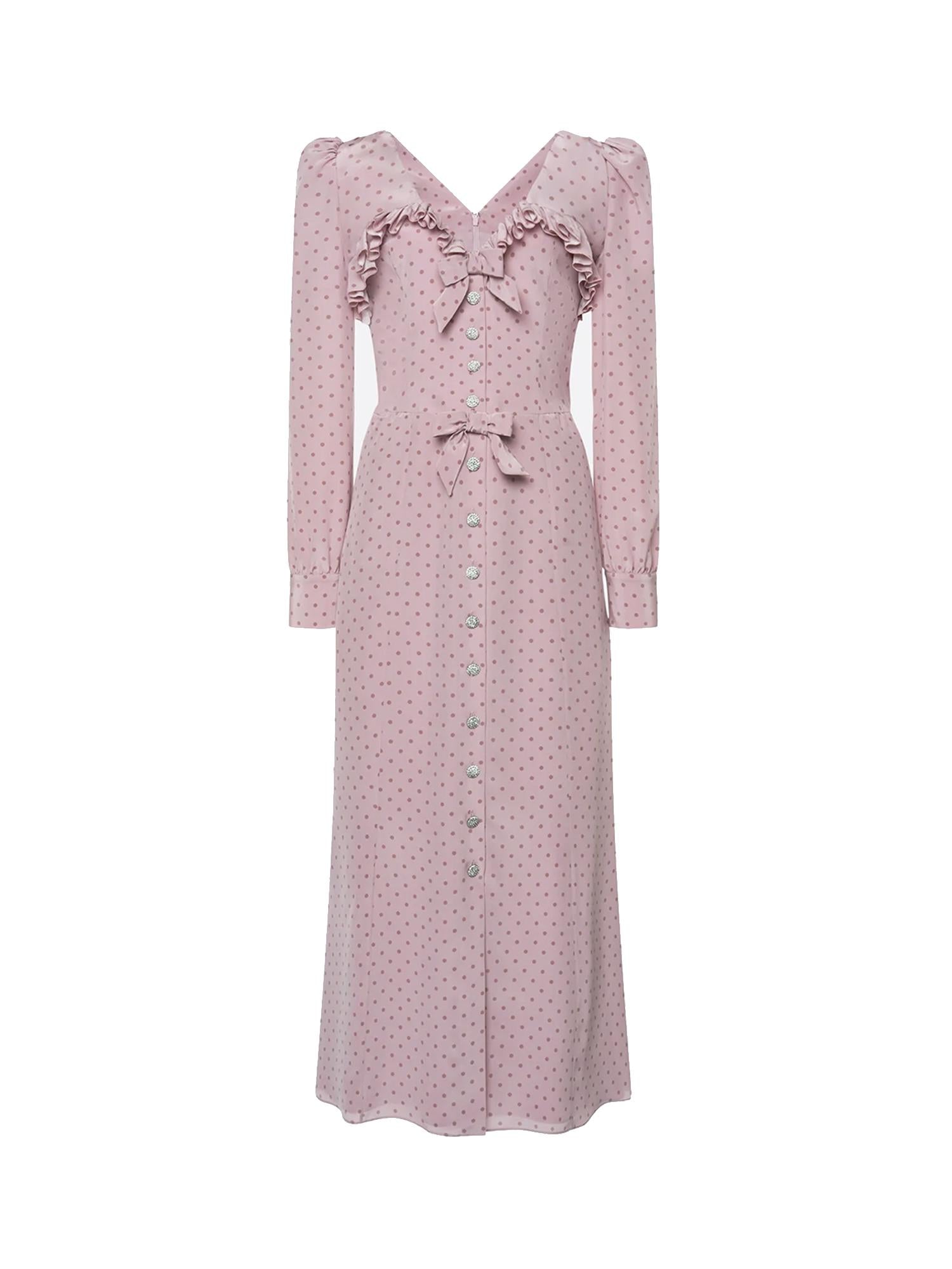 Abito midi a pois con volant FABX4314F4686 1941 ALESSANDRA RICH 