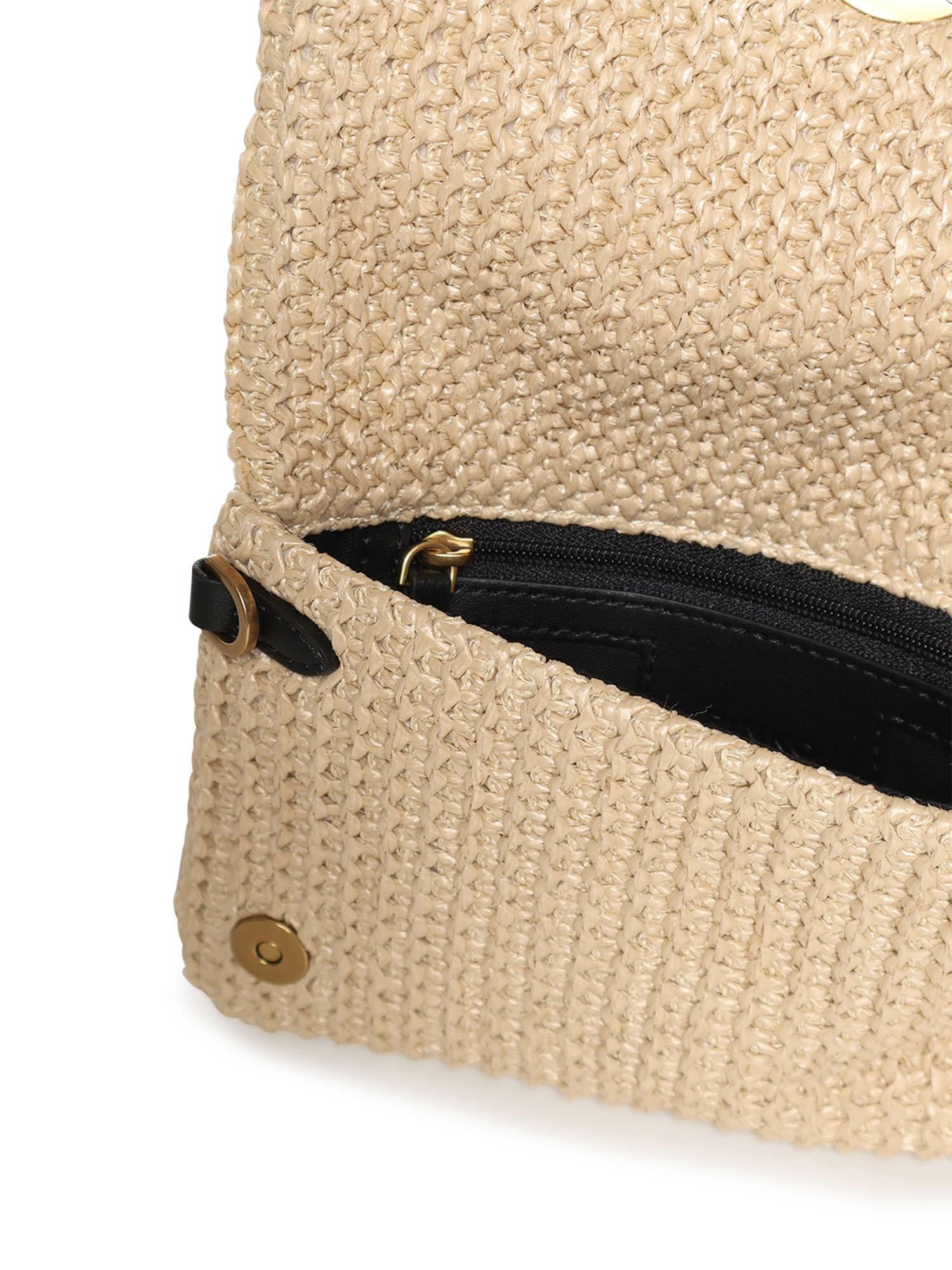 Pochette a tracolla Love Bag Click Soft Horizontal Mini in rafia 106023 A391C24Q PINKO 
