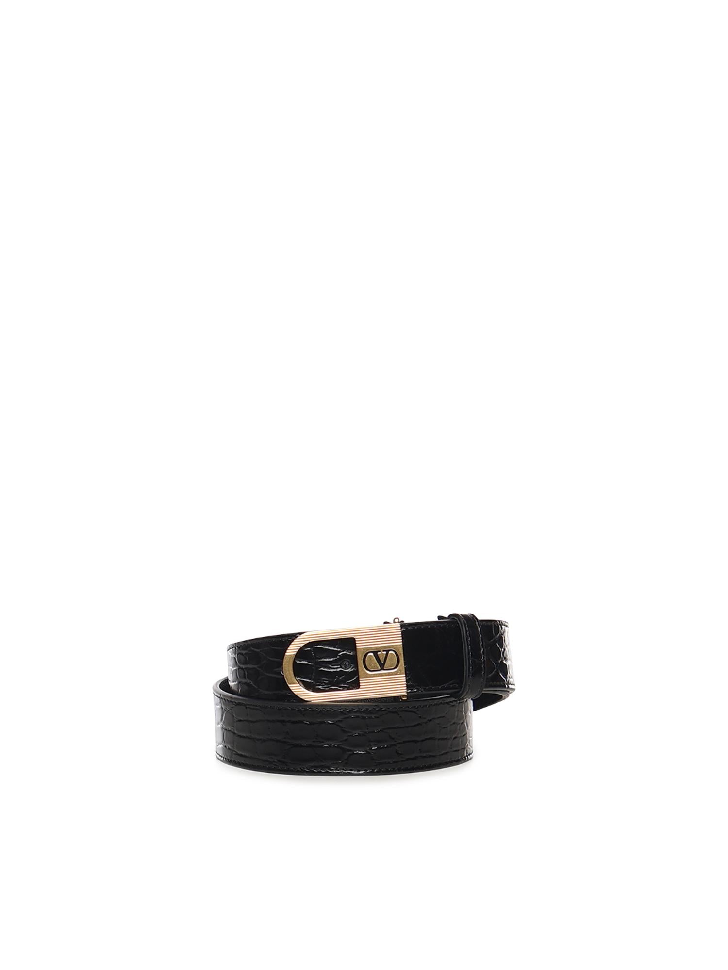 Cintura VLogo Signature in coccodrillo 7W0T0ST8 NHF0NO VALENTINO GARAVANI 