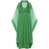Abito lungo in seta con maniche ampie A04620115 394 ALBERTA FERRETTI 