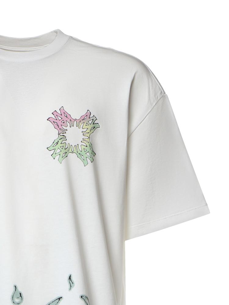 T-shirt Ma Quad Flames in cotone AMTOJR1148 127 AMIRI 