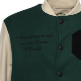Bomber Varsity in nappa e tessuto VARSITY NAPPAVERDE GIULIANO GALIANO 
