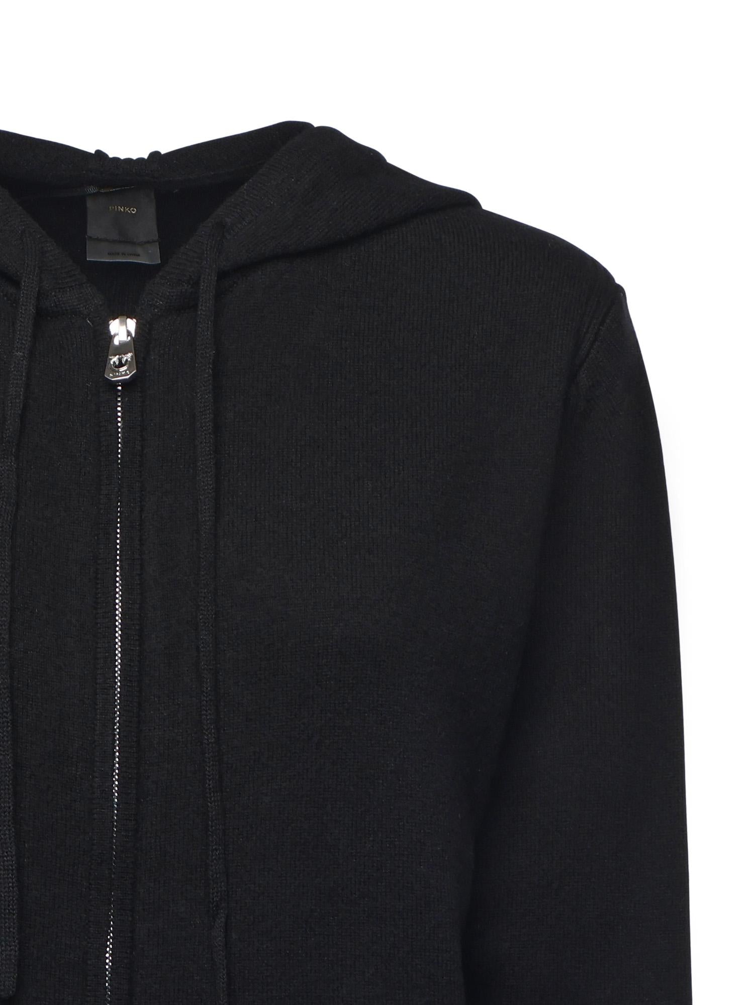 Cardigan con zip in lana e cashmere 105491 A2Q9Z99 PINKO 