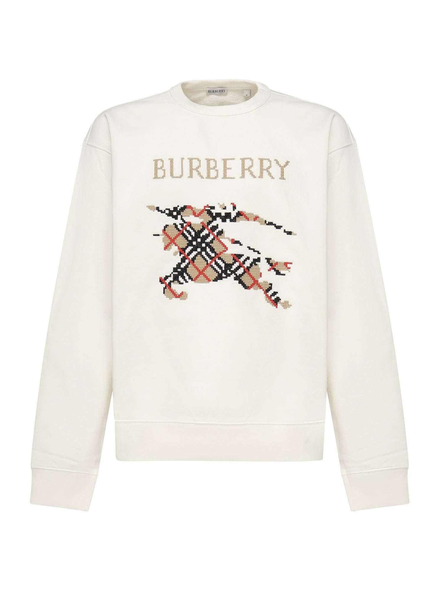 Felpa in cotone con EKD a punto croce 8110547 B7078 BURBERRY 