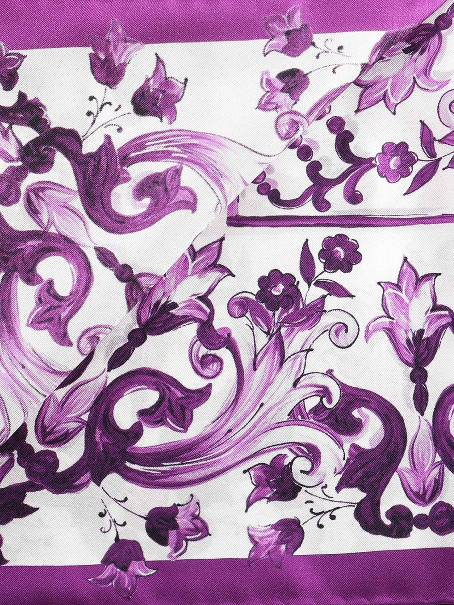Foulard in twill di seta con stampa maiolica FN092R GDAOYHP3ON DOLCE & GABBANA 