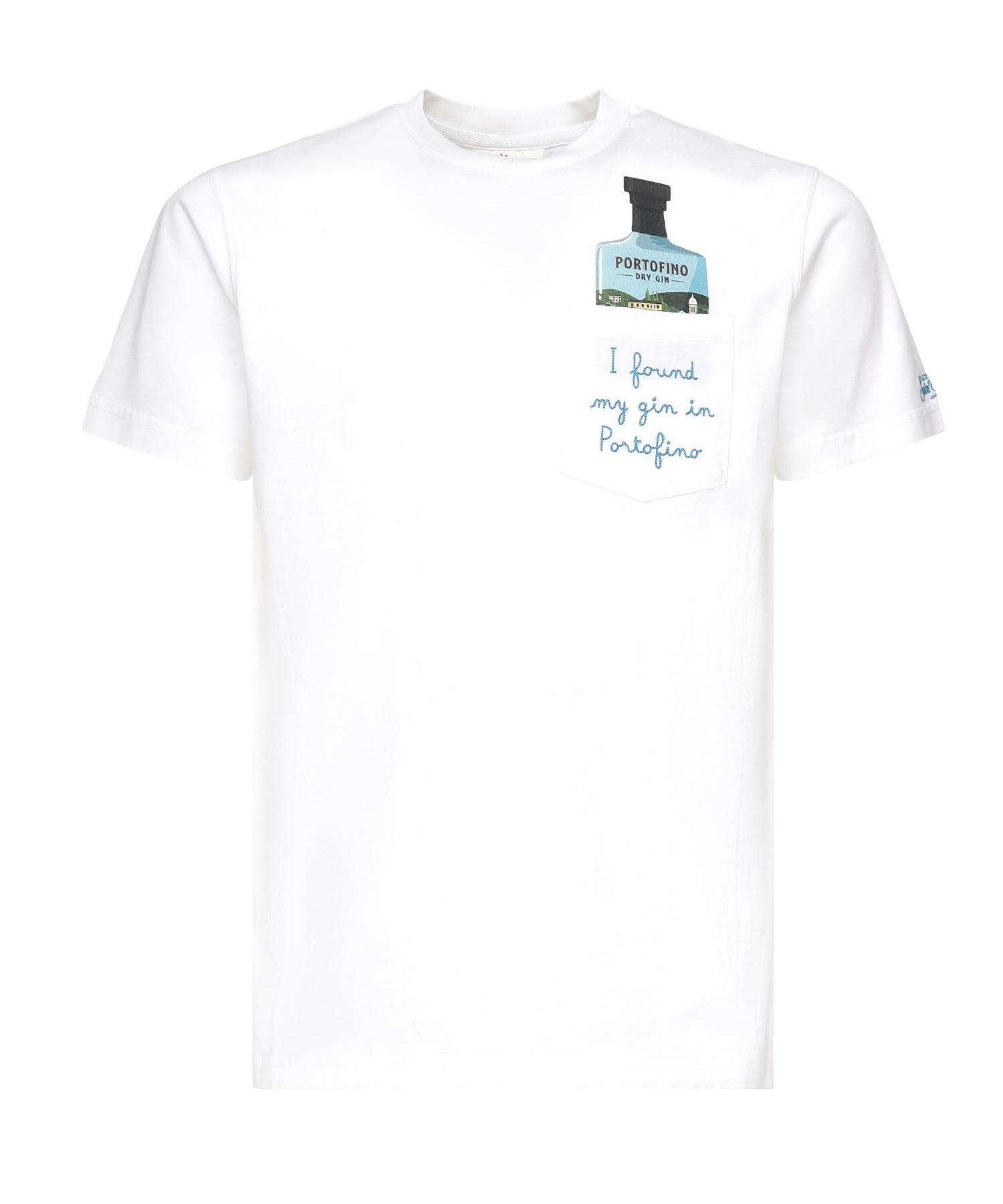 T-shirt Austin con ricamo e stampa AUS0001 05648H MC2 SAINT BARTH 