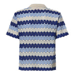 Polo in maglia Monet effetto crochet a righe MOE0001 00585L MC2 SAINT BARTH 
