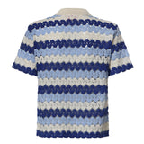 Polo in maglia Monet effetto crochet a righe MOE0001 00585L MC2 SAINT BARTH 