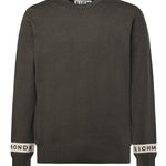 Maglione in misto viscosa con logo<BR/> UMA25035MA DEEP FOREST RICHMOND X 