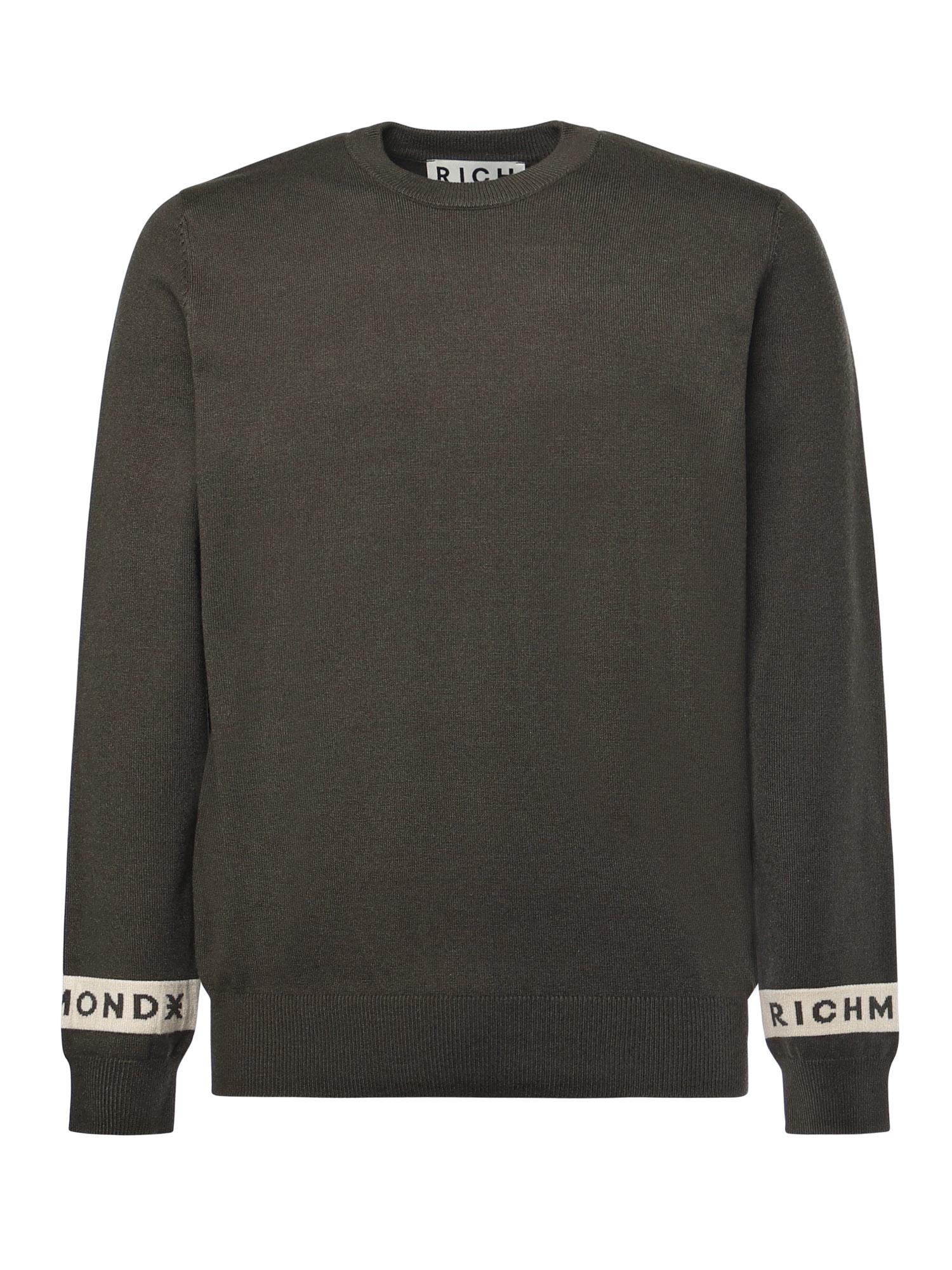 Maglione in misto viscosa con logo<BR/> UMA25035MA DEEP FOREST RICHMOND X 
