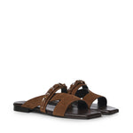 Sandali flat in velour GD34B FONDENTE+CROSTA T.MORO DONNARI' 