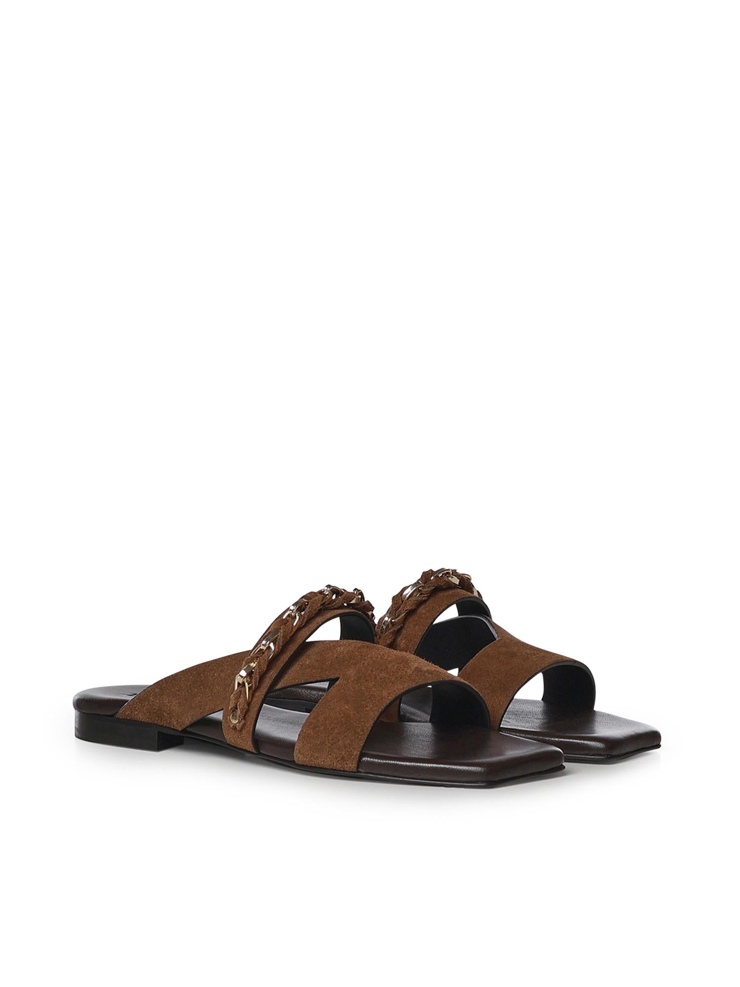 Sandali flat in velour GD34B FONDENTE+CROSTA T.MORO DONNARI' 