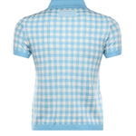 Polo check in misto lino e seta W42422AF SWIMMING POOL/CREAM GUEST IN RESIDENCE 