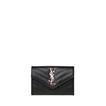 Portafoglio Cassandre Matelassé Envelope in pelle goffrata 414404 BOW011000 SAINT LAURENT 