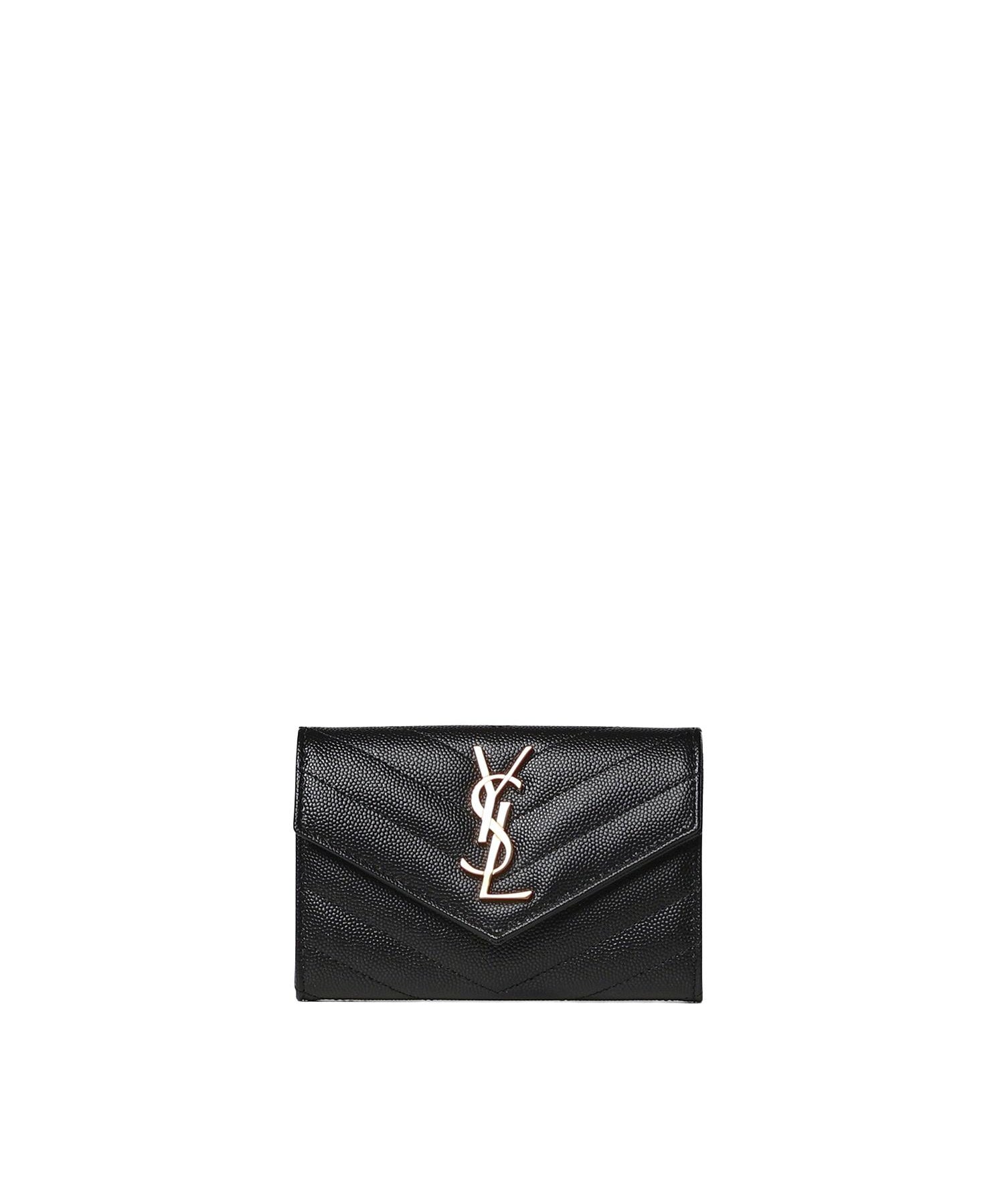 Portafoglio Cassandre Matelassé Envelope in pelle goffrata 414404 BOW011000 SAINT LAURENT 