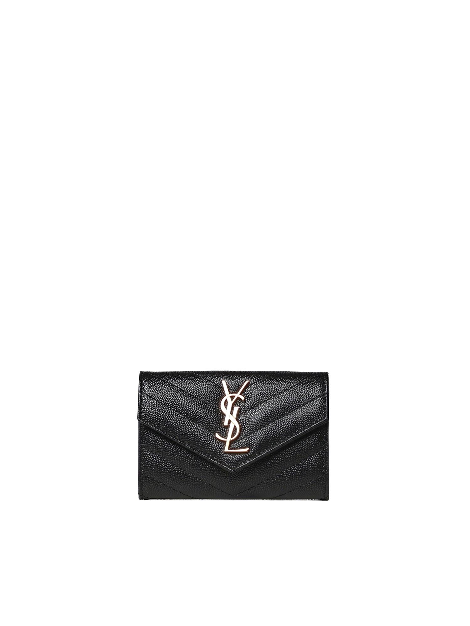 Portafoglio Cassandre Matelassé Envelope in pelle goffrata 414404 BOW011000 SAINT LAURENT 