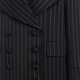 Cappotto doppiopetto in fresco di lana gessato DJ862 ES0080D999 DONDUP 
