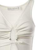 Top Crystal in maglia a coste 25041333 WHITE CHRISTOPHER ESBER 