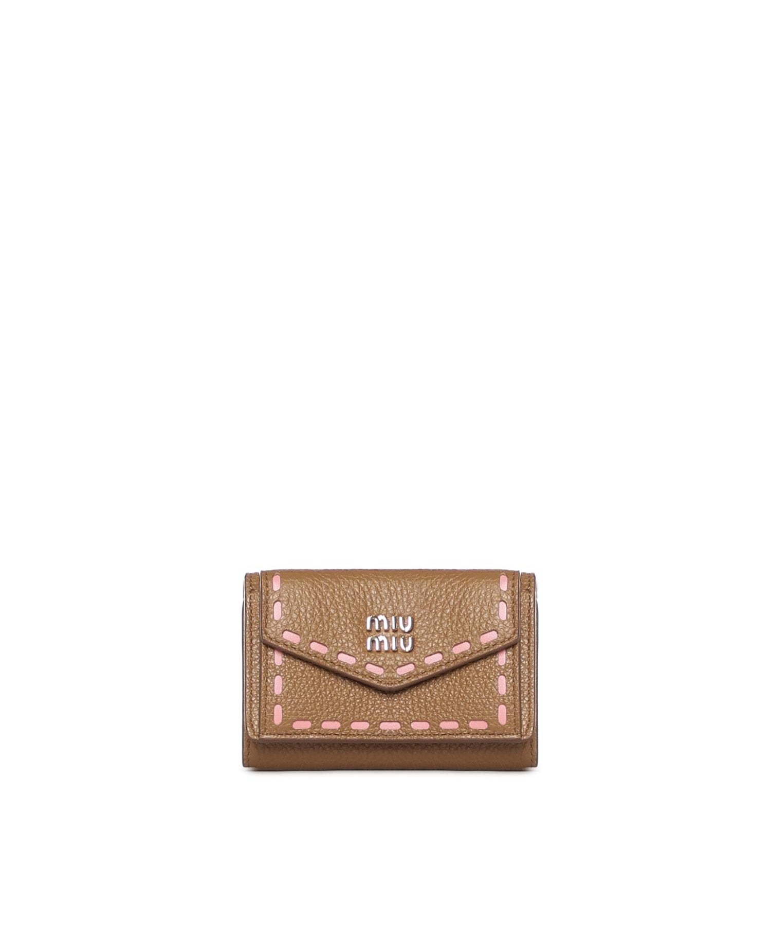 Portafoglio in pelle con logo 5MH021 2IIBF05G0 MIU MIU 